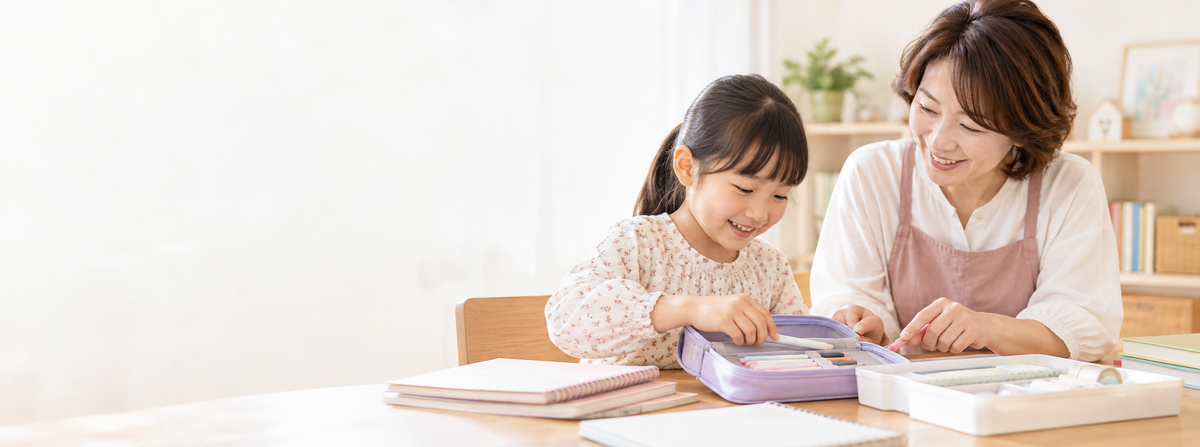 親子で楽しくお片づけを学ぶイメージ